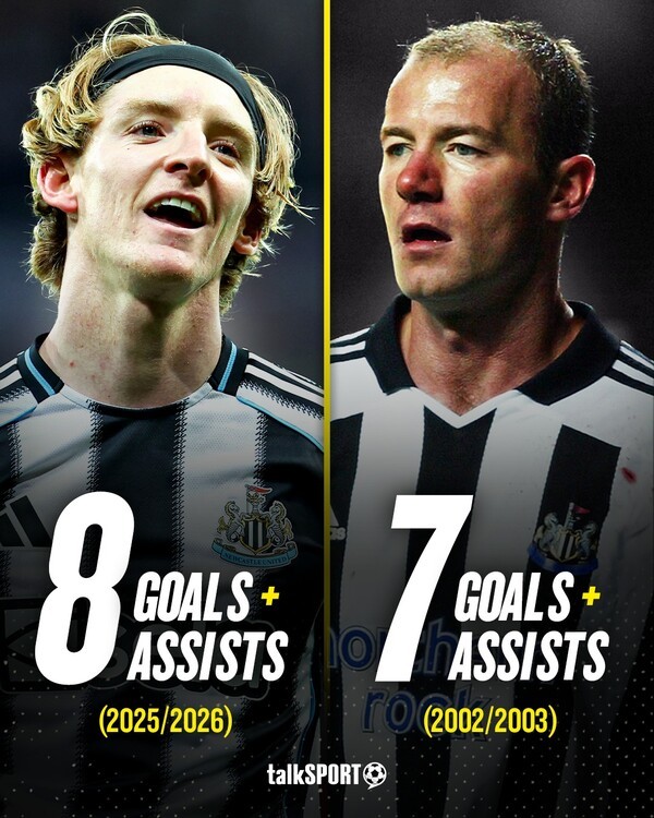 "손흥민은 내 롤모델" 고백했든 고든, 뉴캐슬 통산 203골 시어러 기록 뛰어넘었다! "절대 과소평가돼서 안 돼"