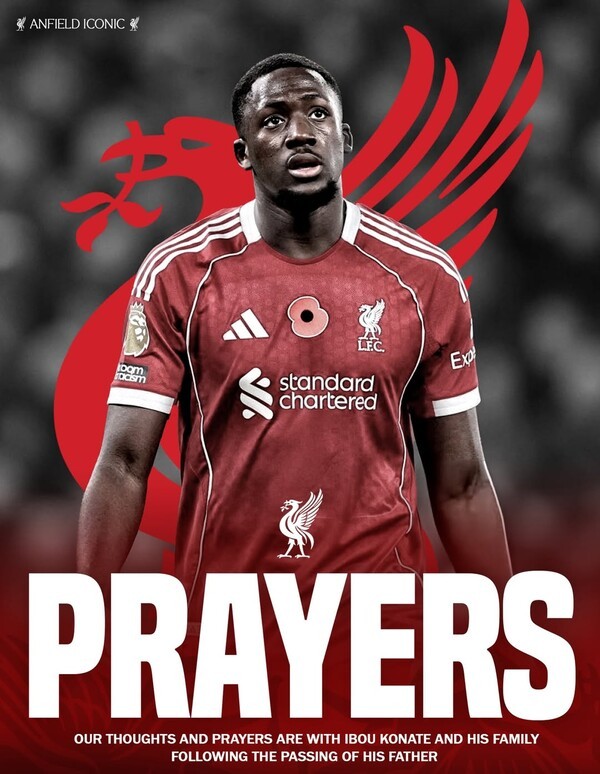 '비보' 리버풀 '주전 수비' 코나테, UCL 결장 이유는 '부친상'…직접 전한 슬픈 소식