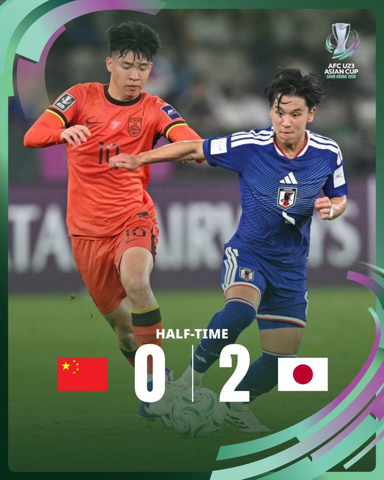 [U-23 아시안컵] [U-23 아시안컵] 일본, 아시아 정상 보인다…베트남 3-0 완파했던 중국, 속절없이 무너졌다→20분 만에 2실점 (전반 종료)