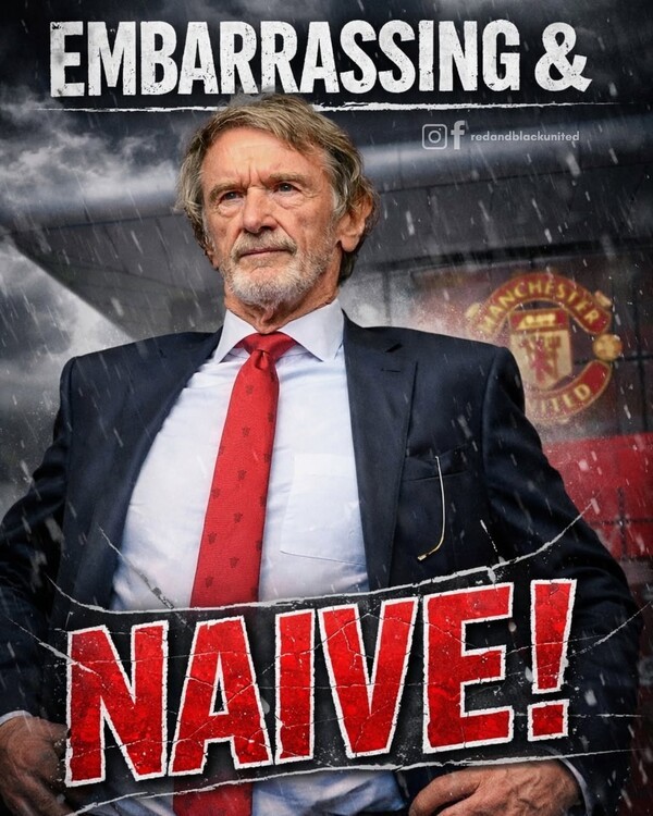 맨유 초비상! 역대급 오너 리스크 발생… 래트클리프 "식민지화" 발언에 뉴 올드 트래퍼드 프로젝트 휘청 "핵심 인사들 반발 극심"