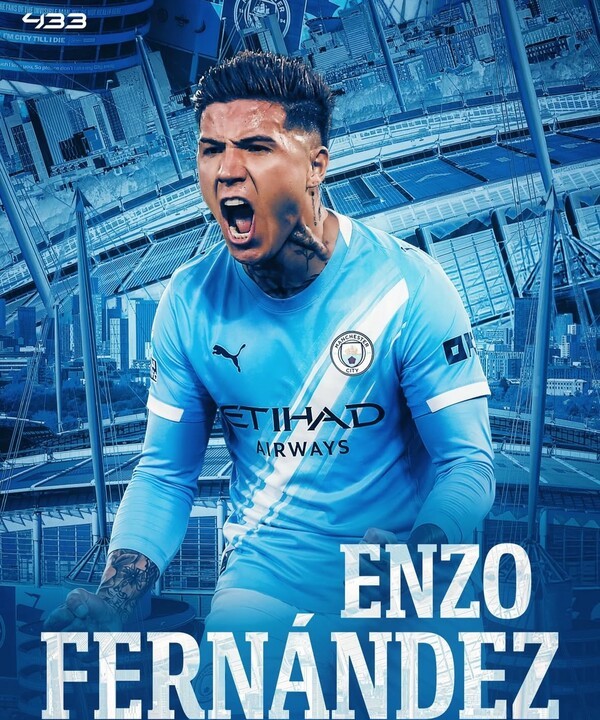 초대박! 1티어 맨체스터 시티, "초기 움직임 진행 중"...2096억 역대급 '몸값' 미드필더 엔조 페르난데스, 영입 고려