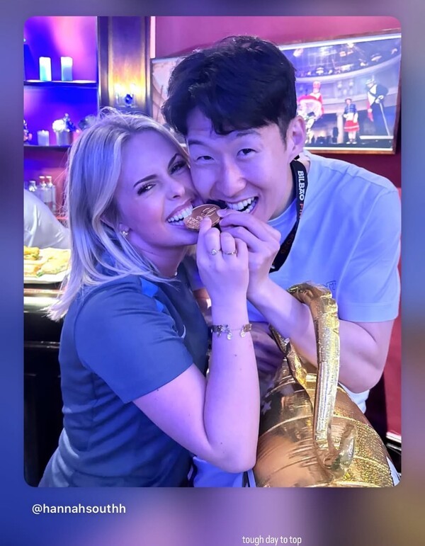 눈물 나네! 손흥민, 떠나고 1시간 오열 '금발 女 동료' 애틋한 그리움 고백..."이보다 더 좋은 날은 찾기 힘들 거야"