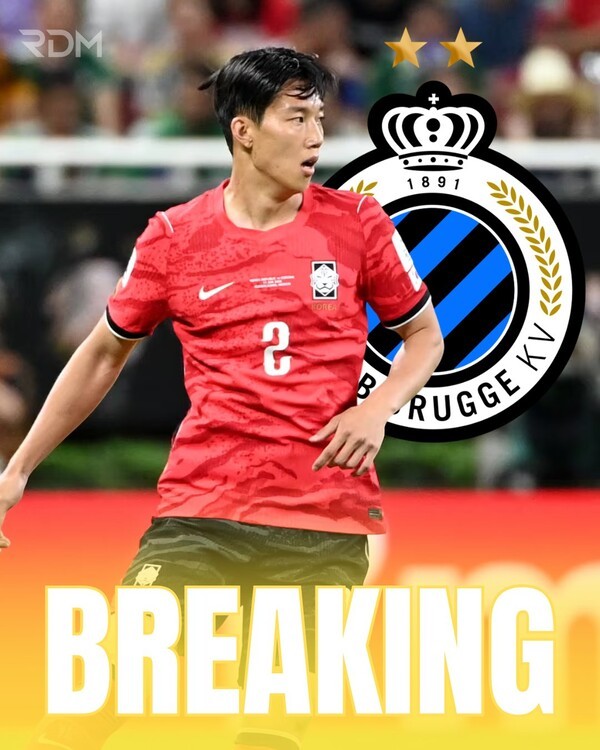 '韓 축구 174억 대박 터졌다' 이한범, 벨기에 명문 클뤼프 브뤼허 이적 임박…'코리안 더비'까진 소화 예정