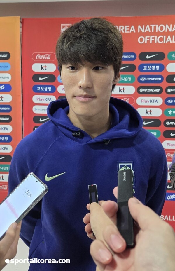 [현장핫피플] "유럽 데뷔보다 더 떨렸어" 김민수, 꿈에 그리던 A매치 데뷔..."대한민국 대표하는 자리, 여기 있을 가치 증명해야"